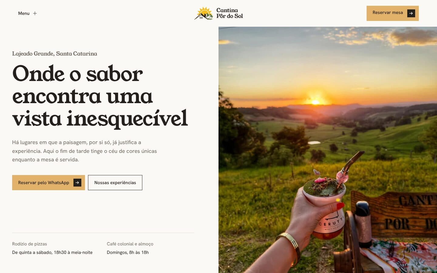 Cantina Pôr do Sol: The view already sold the place. The site had to bring people to the table.